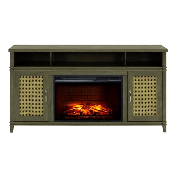 Devora 60" Media Infrared Electric Fireplace in Gray Finish-Fireplaces-Leahyco