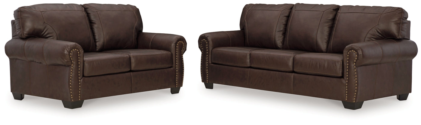 Colleton Dark Brown Leather Living Room Set