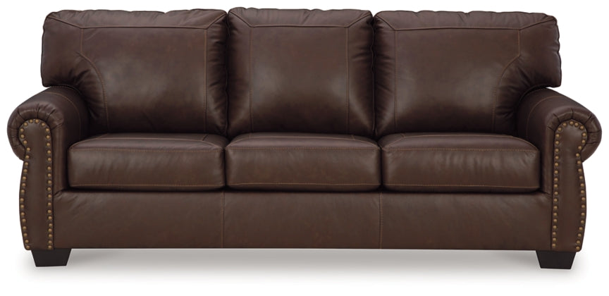 Colleton 3-Seater Dark Brown Leather Sofa with Rolled Arms