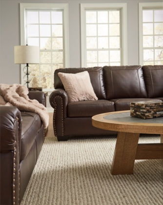 Colleton Dark Brown Leather Living Room Set