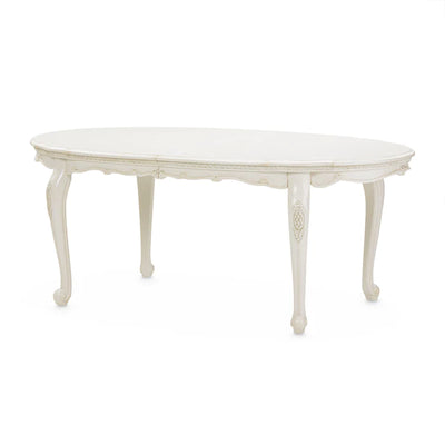 Lavelle Oval Wood Dining Table in Pearl Finish