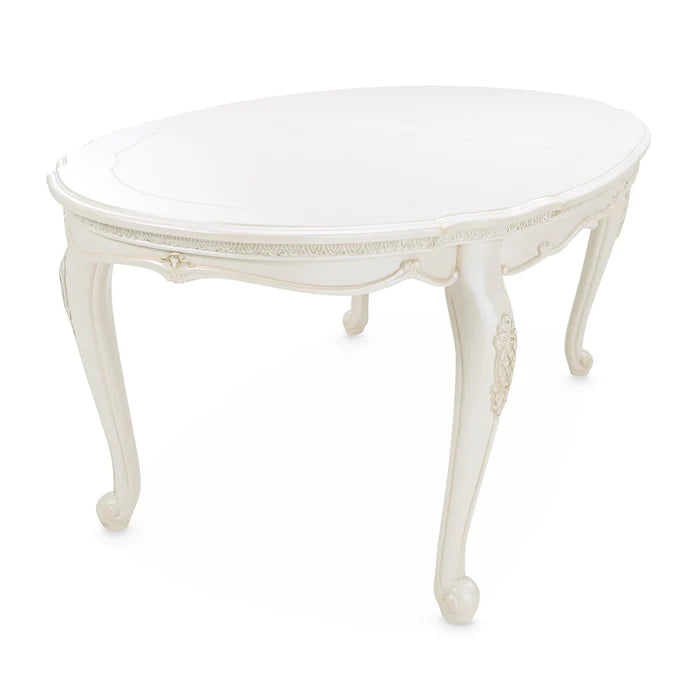 Lavelle Oval Wood Dining Table in Pearl Finish