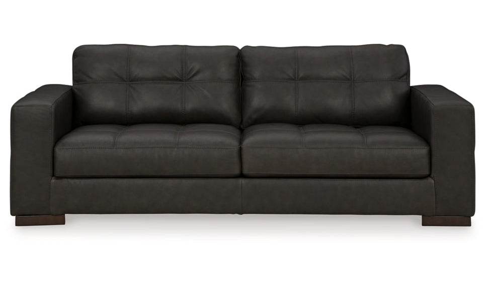 Luigi Black Leather Sofa