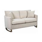 Corliss Beige Fabric Living Room Set with Recessed Arms