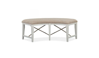 Heron Cove Curved Bench w-Upholstered Seat