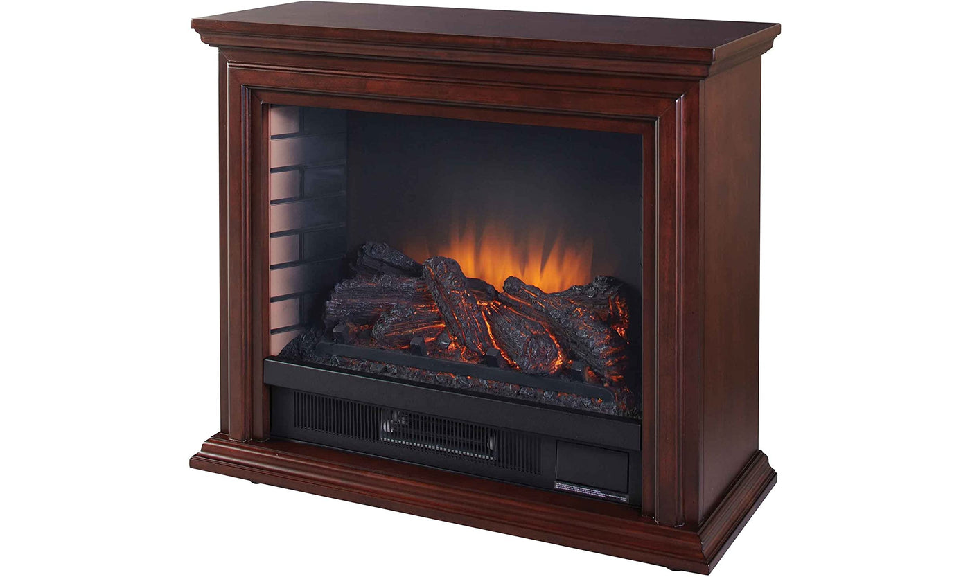 Dawson 32” Mobile Infrared Electric Fireplace in Cherry-Fireplaces-Leahyco