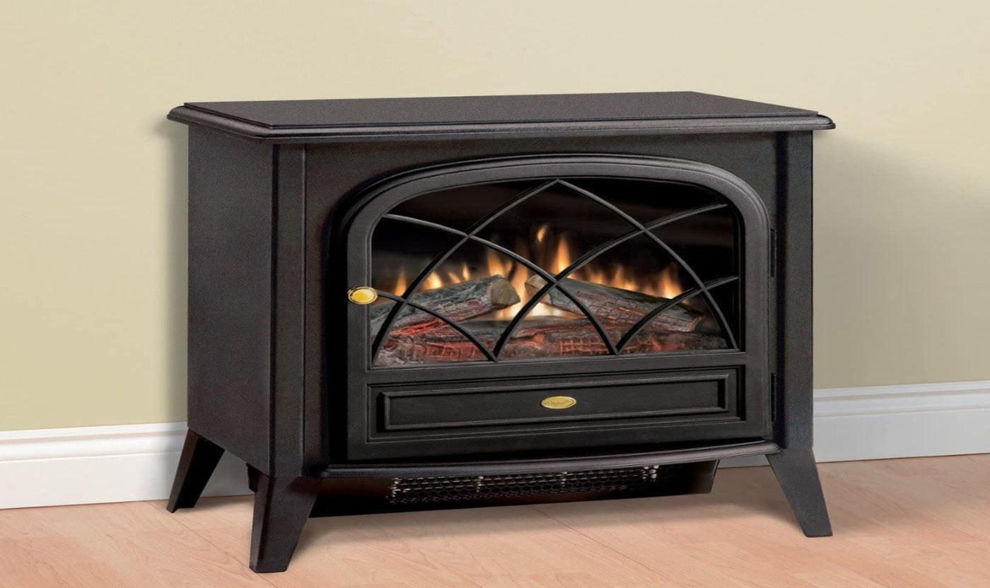 Dimplex Compact Fireplaces Electric Stove - In A Matte Black Finish And Working Door-Fireplaces-Leahyco