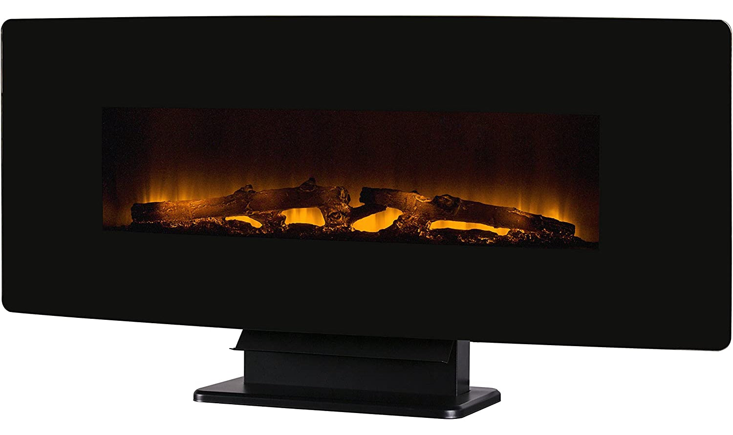 Coraline 48" Curved Front Wall Mount Electric Fireplace with Black Glass-Fireplaces-Leahyco