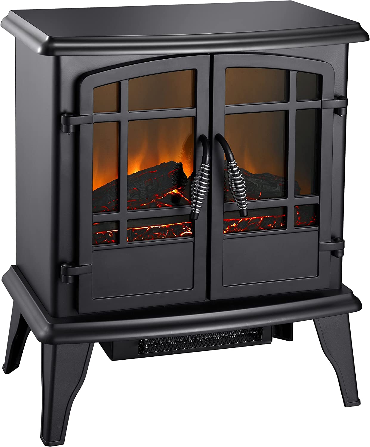 Alison Electric 20" Wood Stove Heater in Matte Black Finish-Fireplaces-Leahyco