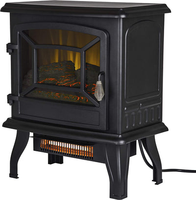 Duncan 17" Infrared 2 Stage Electric Stove in Black-Fireplaces-Leahyco