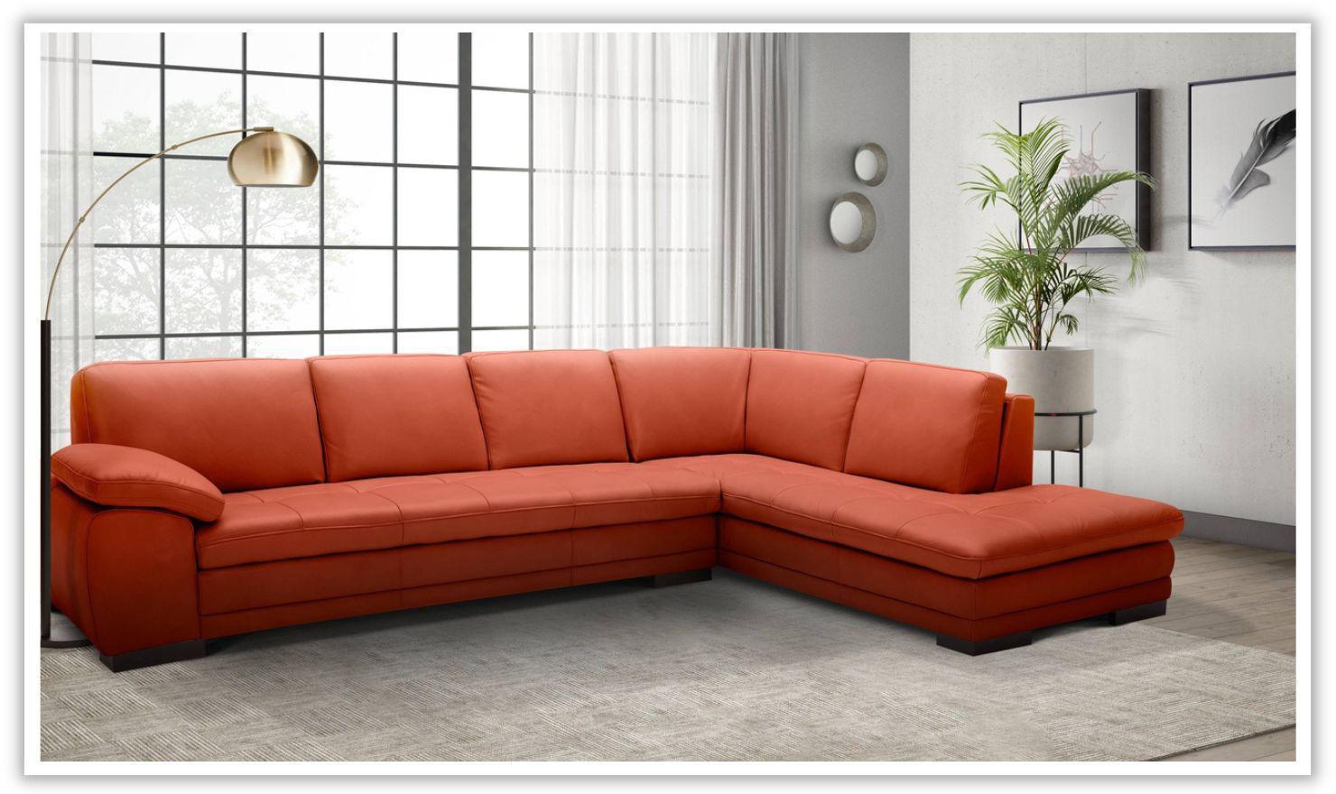 Ava Italian Leather Sectional Sofa