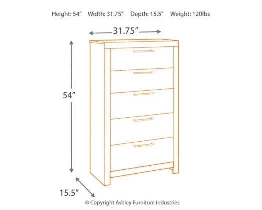 Derek Five Drawer Chest-Storage Chests-Leahyco