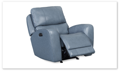 Leather Italia™ Bel Air Blue Glider Recliner