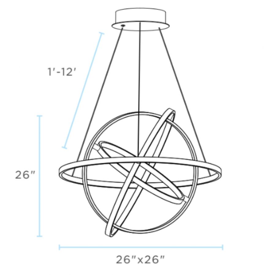 Oxford LED Adjustable Chandelier