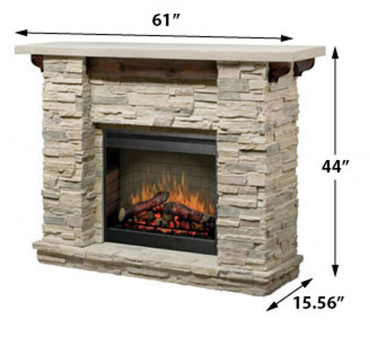 Featherston Natural Man-made Stone Mantel Fireplace-Fireplaces-Leahyco