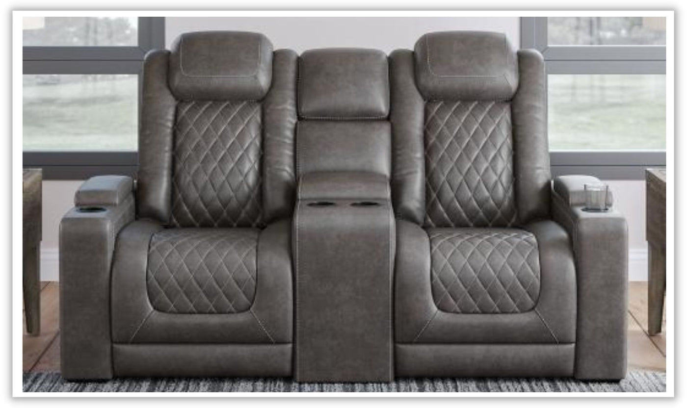 HyllMont Power Reclining Loveseat with Console