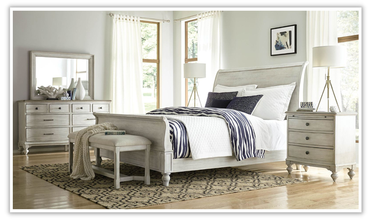 LITCHFIELD HANOVER SLEIGH BED-Beds-Leahyco