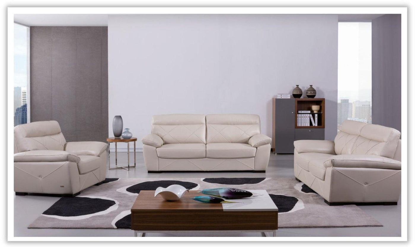 Latitude Stationary Leather Sofa with Headrest