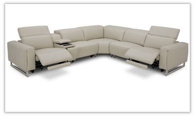 Latitude / Hudson Leather Recliner 6PC Sectional with Power Motion