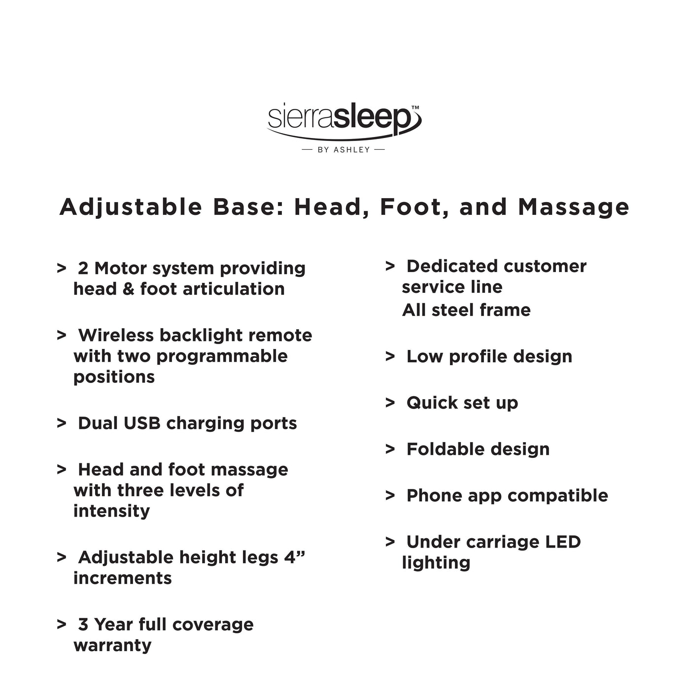 Sierra Power Base Series-Mattress Bases-Leahyco