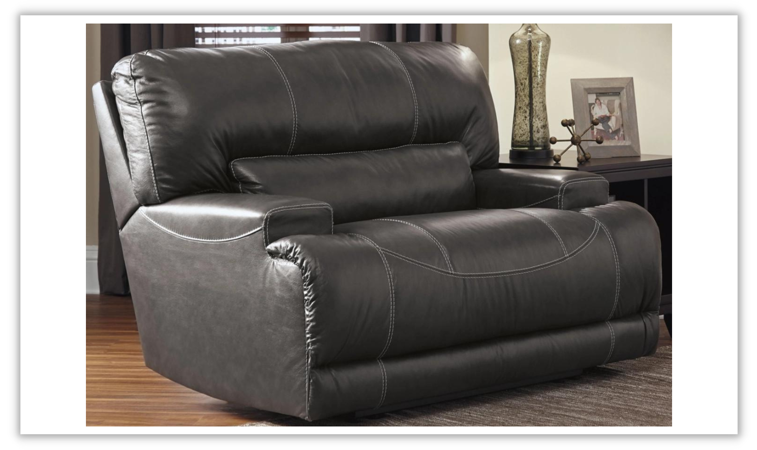 McCaskill Wide Seat Power Recliner-Recliner Chairs-Leahyco