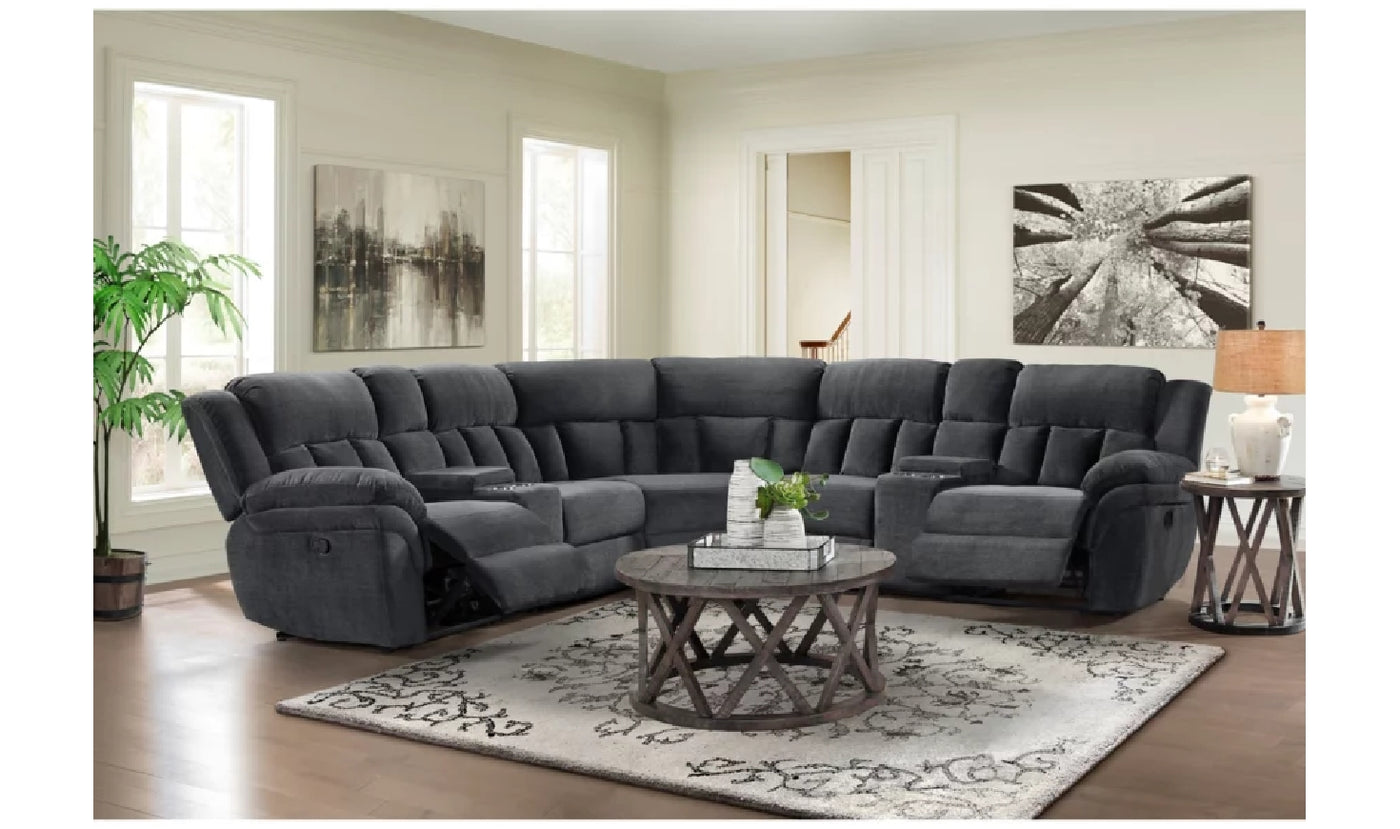 Mccobb Recliner Sectional Sofa-Sectional Sofas-Leahyco