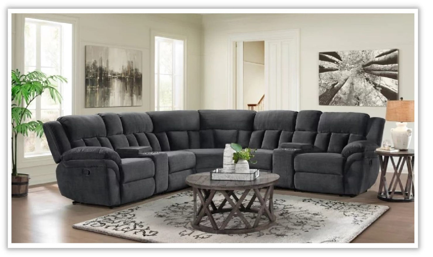 Mccobb Recliner Sectional Sofa-Sectional Sofas-Leahyco