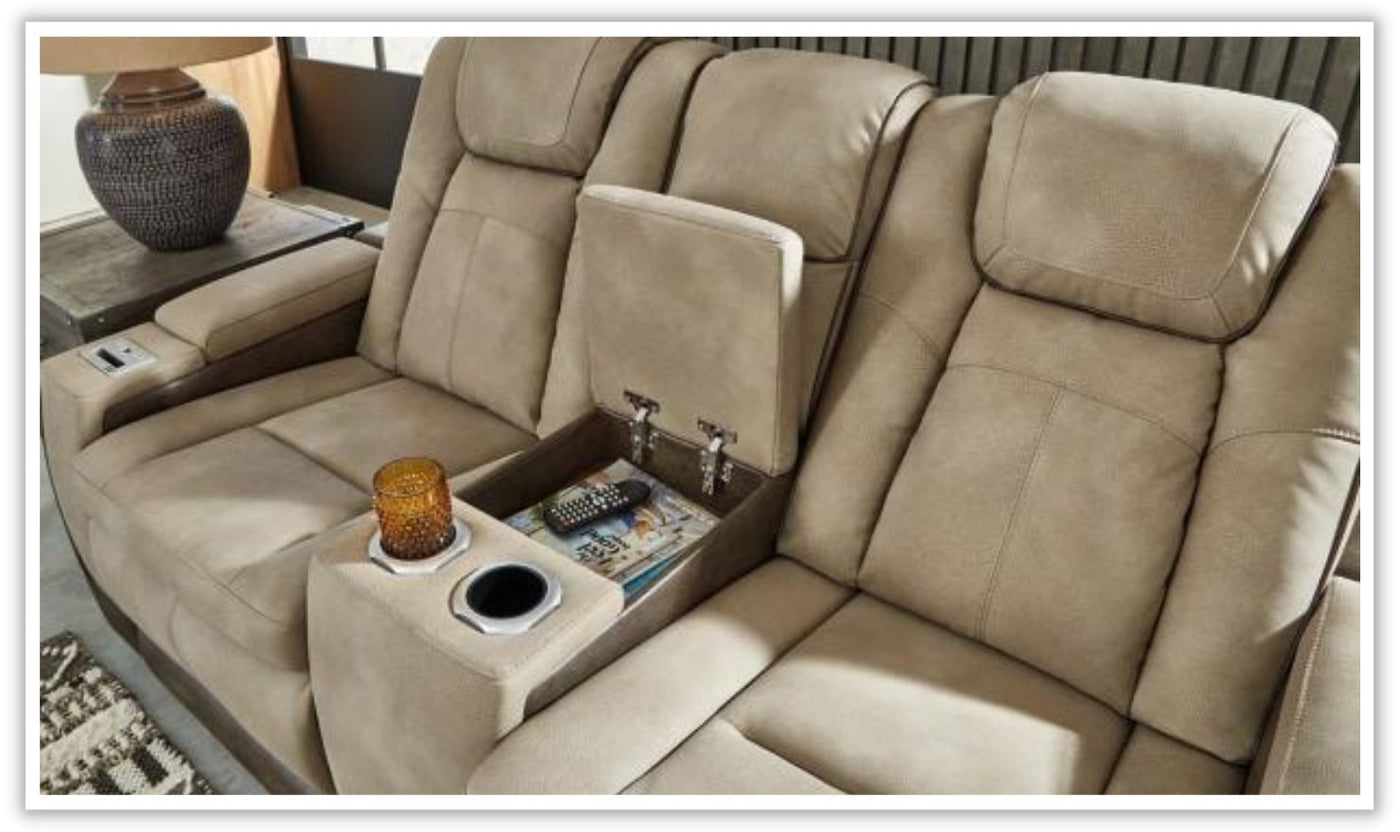 Next Gen Power Reclining Loveseat with Console - Sand