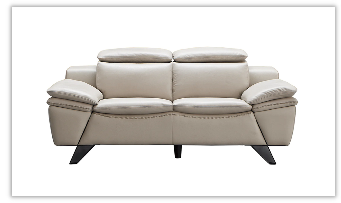 Amir Leather Loveseat with Adjustable Headrests