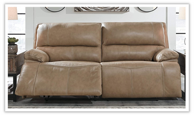 Ricmen 2-seat Leather Motion Sofa with Adjustable Headrest