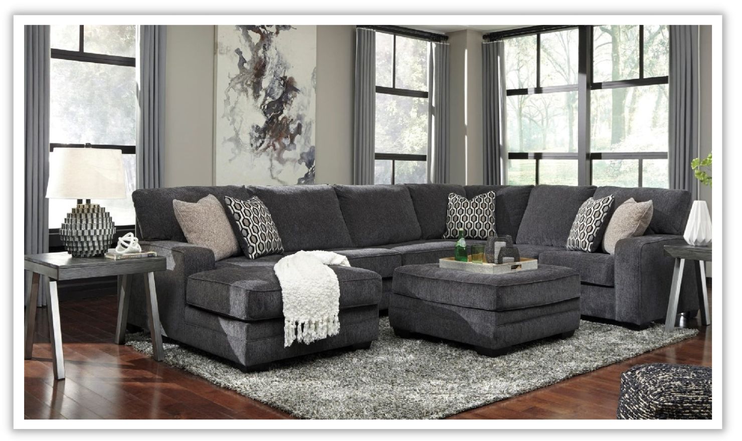 Tracling Sectional with Chaise-Sectional Sofas-Leahyco