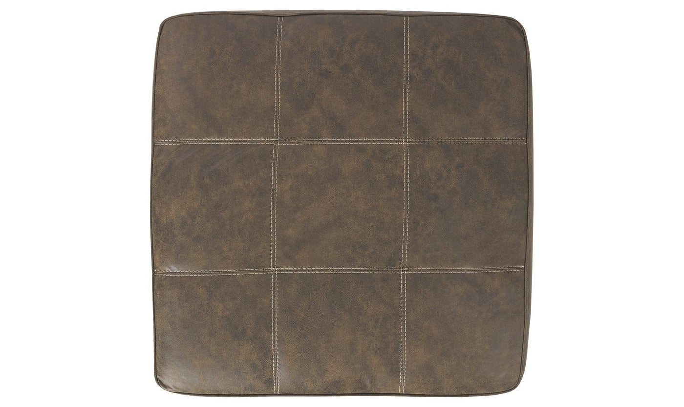 Abalone Oversized Accent Ottoman - Chocolate-Ottomans-Leahyco