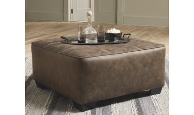 Abalone Oversized Accent Ottoman - Chocolate-Ottomans-Leahyco