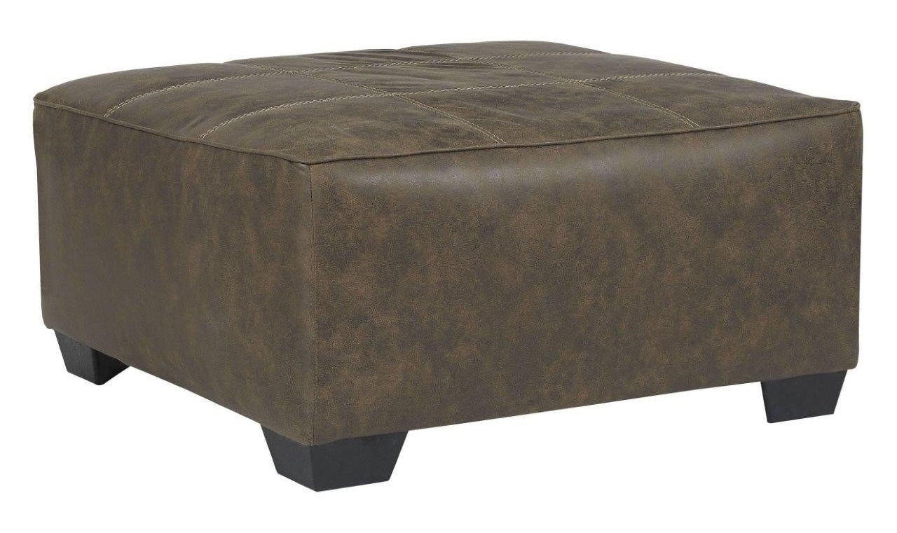 Abalone Oversized Accent Ottoman - Chocolate-Ottomans-Leahyco