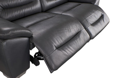  Abram Leather Power Recliner Loveseat with Pillow-Top Arms