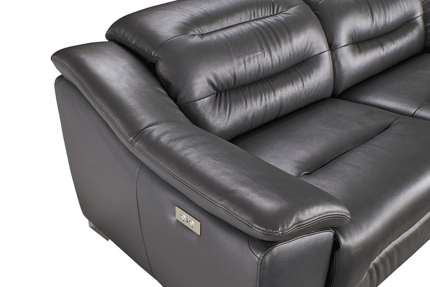  Abram Leather Power Recliner Loveseat with Pillow-Top Arms