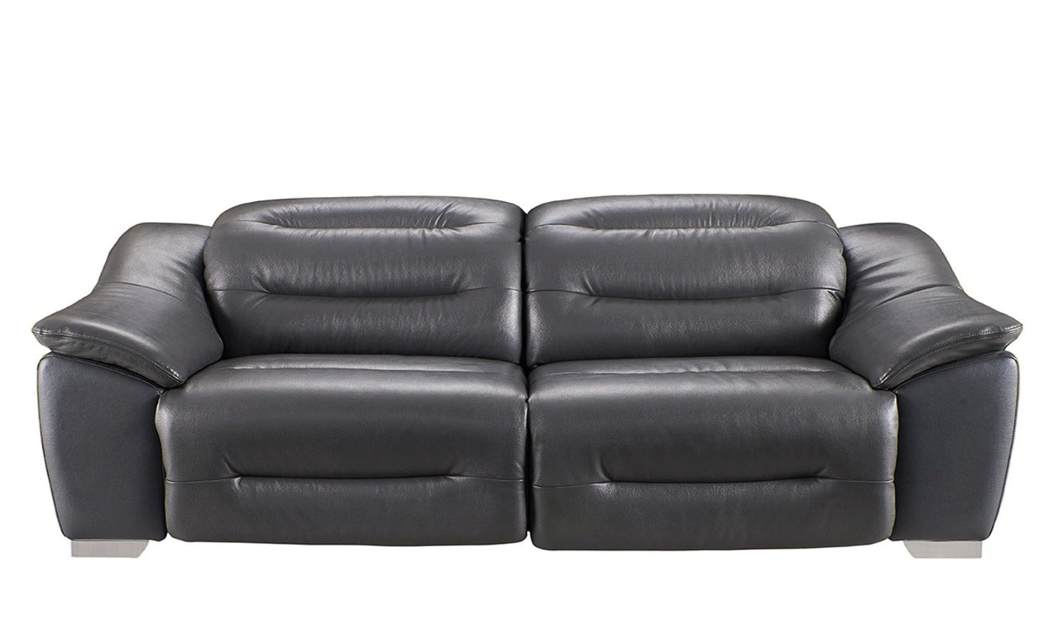 Abram Grey Multiple Cushion Leather Reclining Sofa