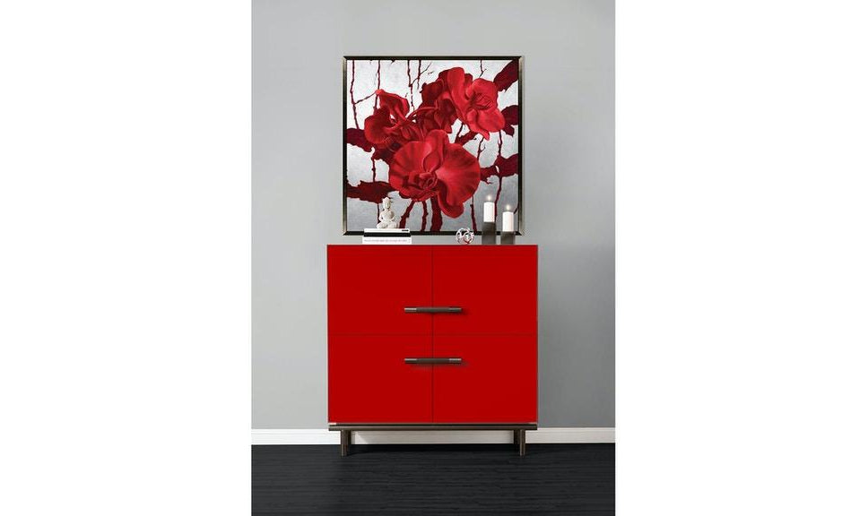 Accent Cabinet (2 Pc) - Red-Cabinets-Leahyco