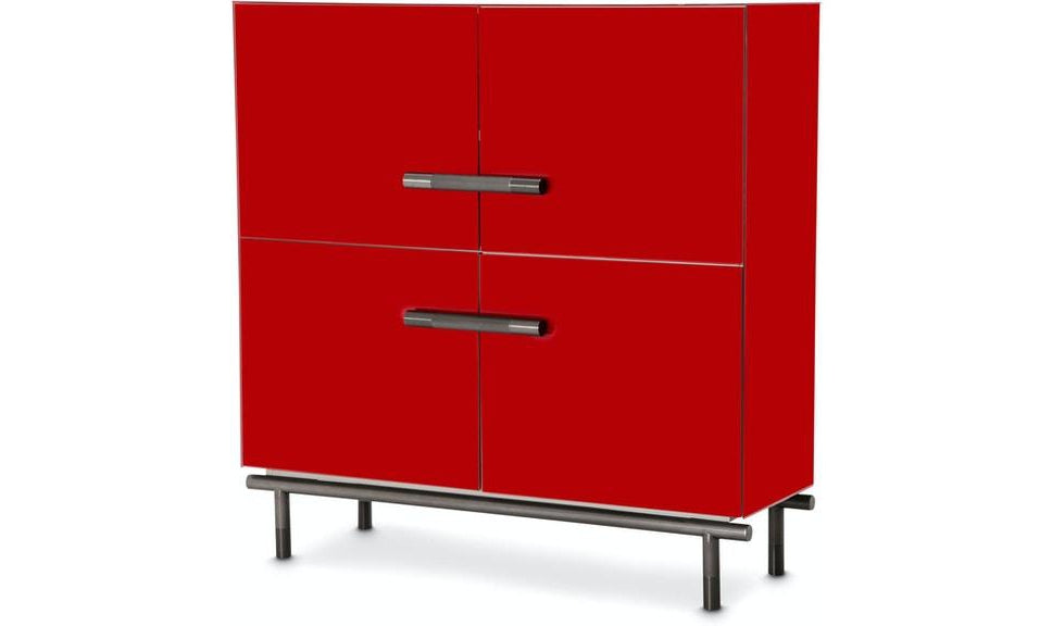 Accent Cabinet (2 Pc) - Red-Cabinets-Leahyco