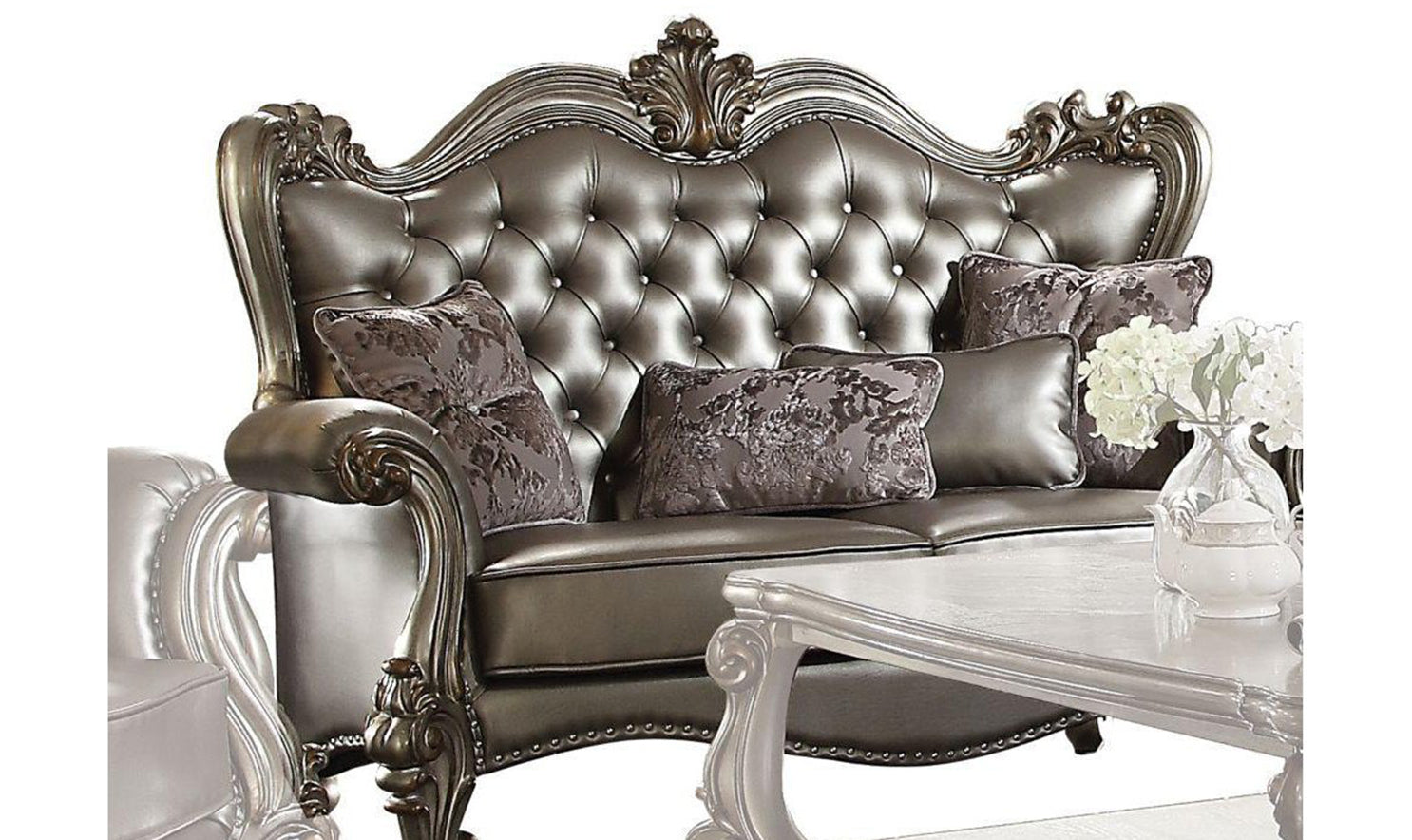 Acme Versailles Eastern Loveseat with 4 Pillows-Loveseats-Leahyco