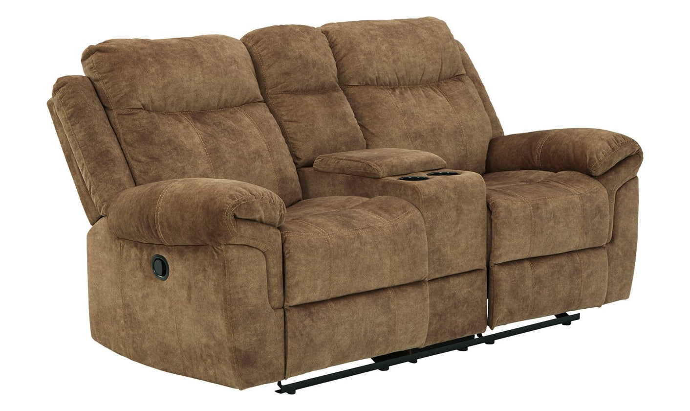 Ademina Reclining Loveseat With Cup Holder Console-Loveseats-Leahyco