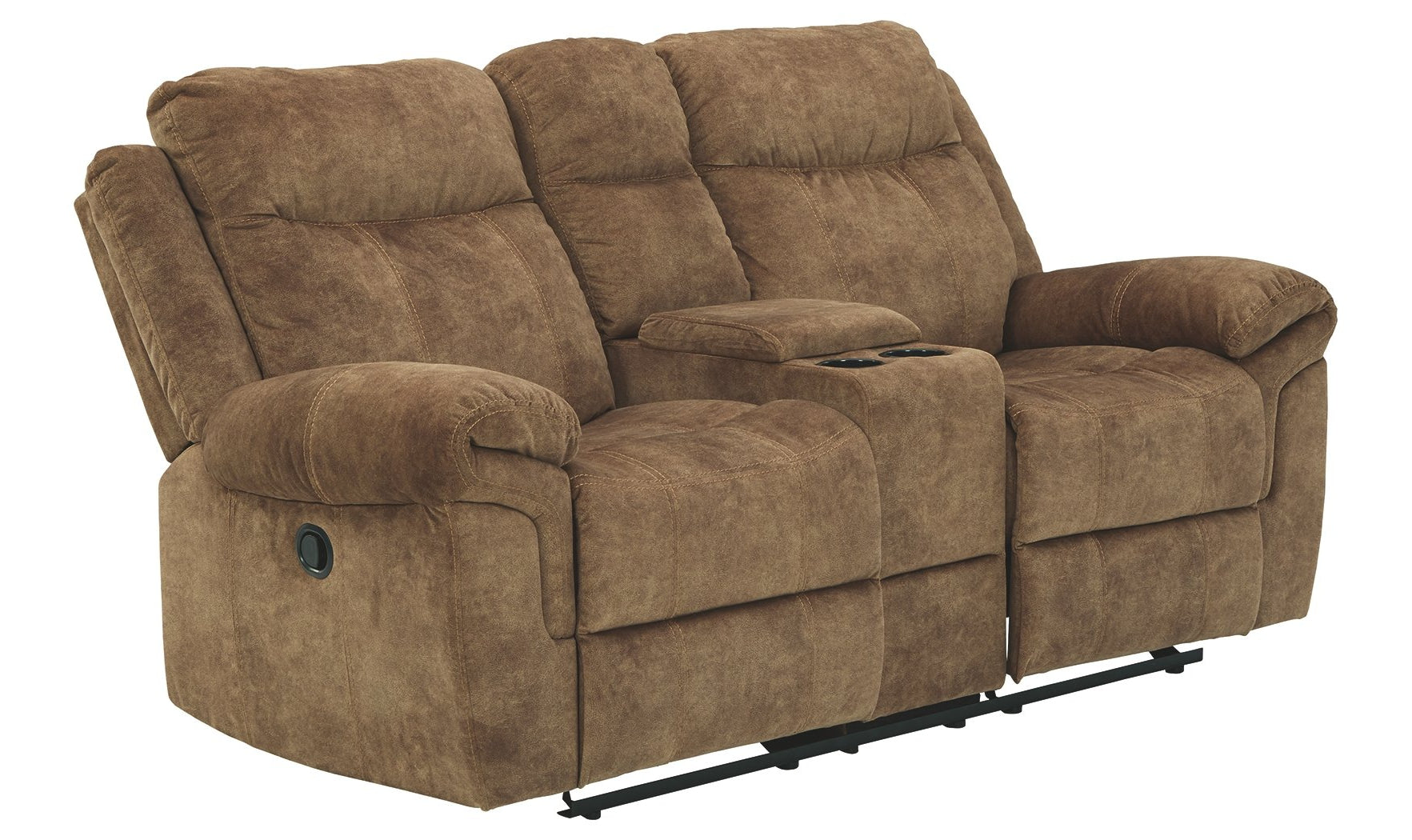 Ademina Reclining Loveseat With Cup Holder Console-Loveseats-Leahyco