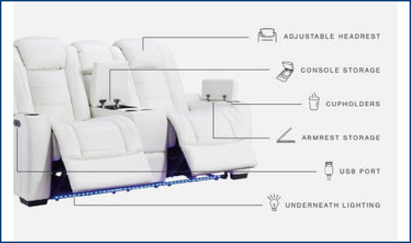 Adonia Power Reclining Loveseat-Loveseats-Leahyco