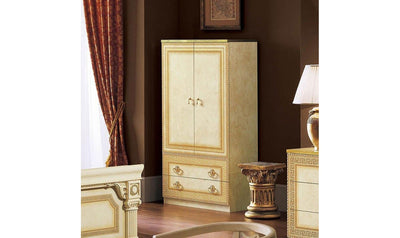 Aida Aida Ivory w/Gold 2 Door Chest-Storage Chests-Leahyco