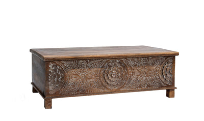 Anglo hand carved trunk-Coffee Tables-Leahyco