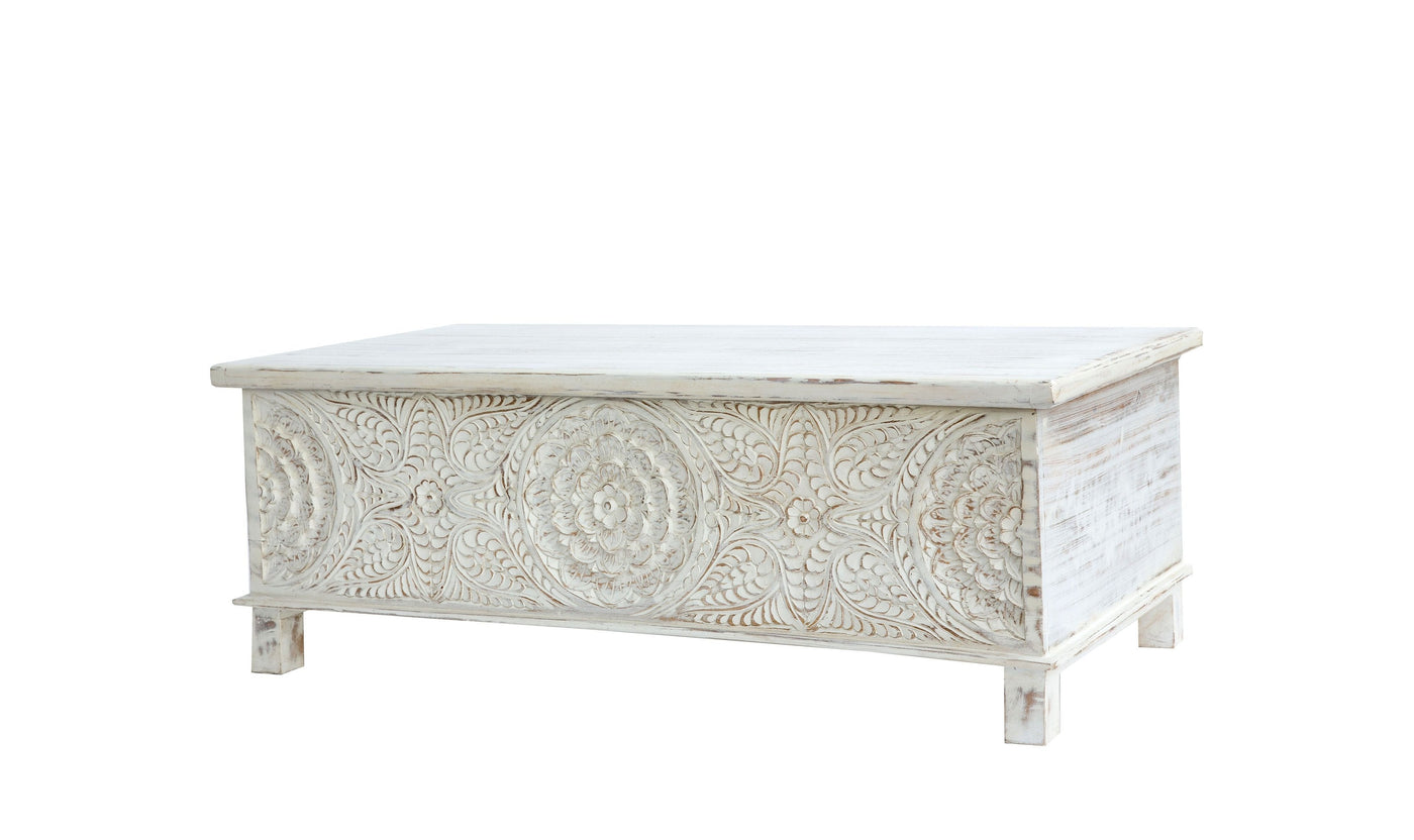 Anglo hand carved trunk-Coffee Tables-Leahyco