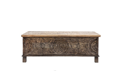 Anglo hand carved trunk-Coffee Tables-Leahyco