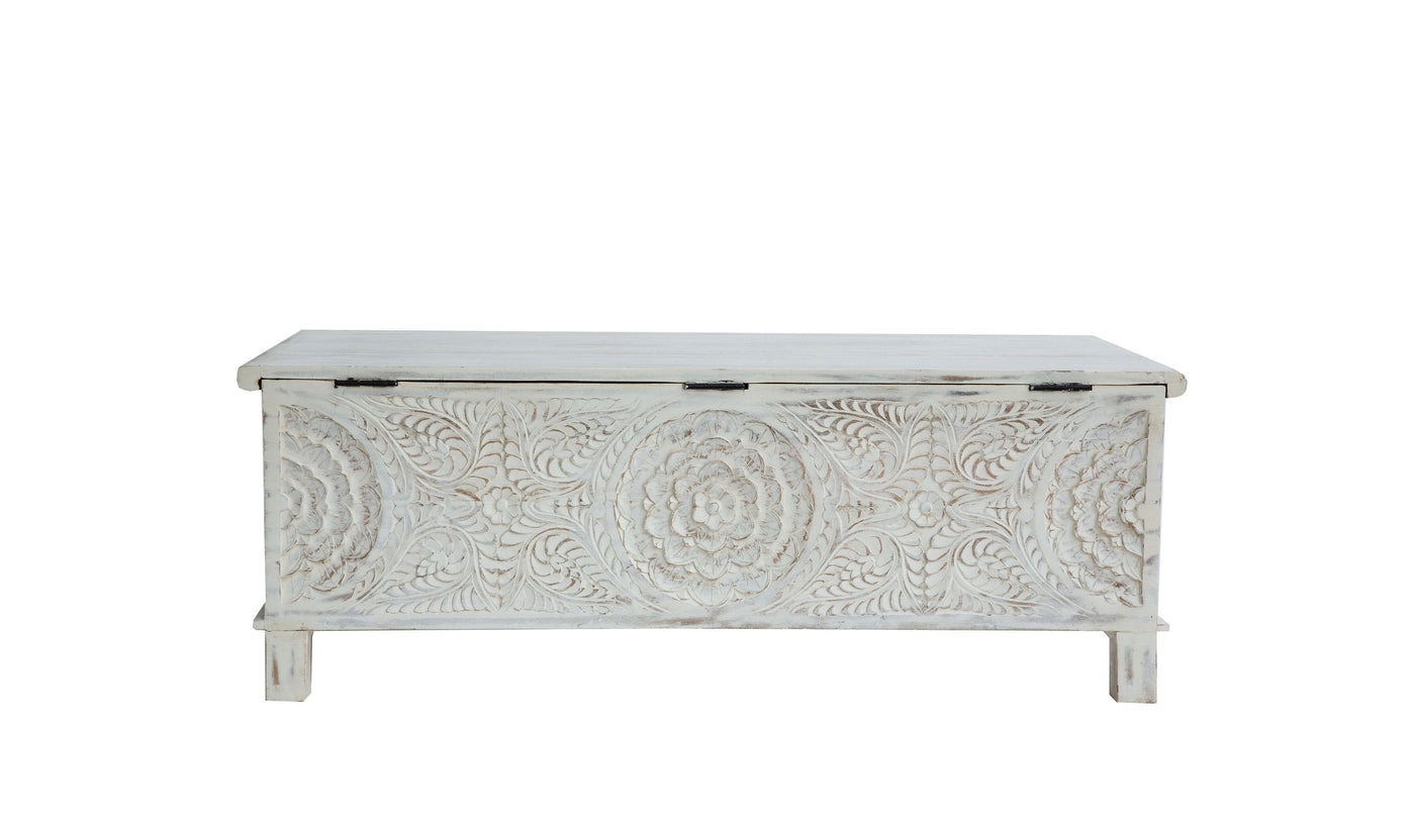 Anglo hand carved trunk-Coffee Tables-Leahyco