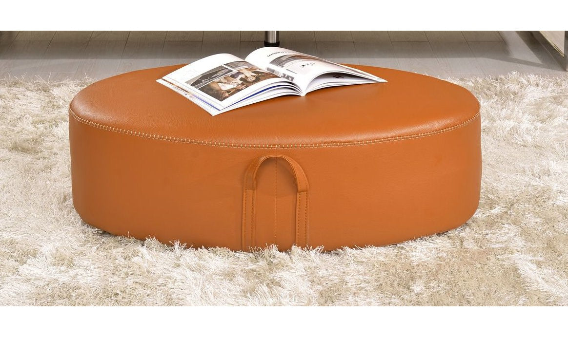 Arrow Modern L-shaped Leather Sectional in Orange