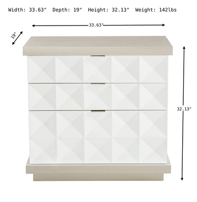 Axiom 3-Drawers Nightstand-Nightstands-Leahyco